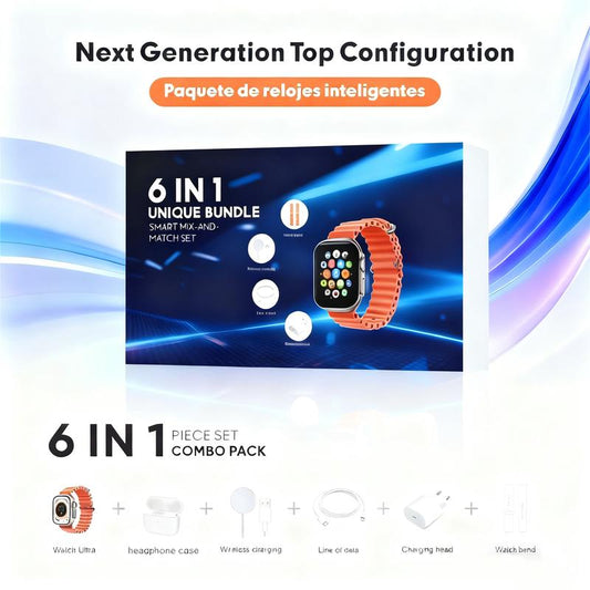 Bluetooth Earbuds Next Generation Smart Watches for Iphone/Andriod: 20W Fast Charger, Type-C Fast-Charging Cable, Adapter, and Audio Support—Compact and Portable