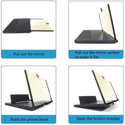 Phone Screen Magnifier Phone Holder Screen Amplifier Video HD Phone for Phone Holder Multi-Function Enlarged Screen Phone Stand